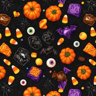an image of halloween candy and candies on a black background with orange, purple, and green decorations Halloween Candy For Walls Halloween Pattern Iphone, Halloween Candy Corn, Candy Corn Hd, Halloween Food, black