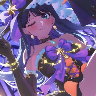 an anime character with long dark hair wearing a purple outfit Oshi No Ko Halloween Kurokawa Akane, Cute Icons, Pretty And Cute, Cool Artwork, Anime Classroom, slate gray