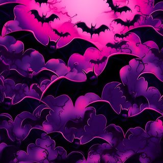 an image of a purple sky with bats flying in the air at sunset or dawn Neon Purple Halloween black