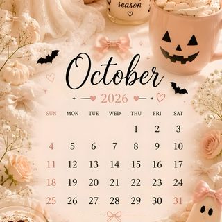 a calendar with candles and decorations on it October 2025 Calendar Halloween Iphone, Halloween, burlywood