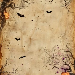 an old paper with pumpkins and spider web on the edges, in front of a spooky background Rustic Halloween Halloween Aesthetic Background, Background For Halloween, Halloween Design Ideas, tan