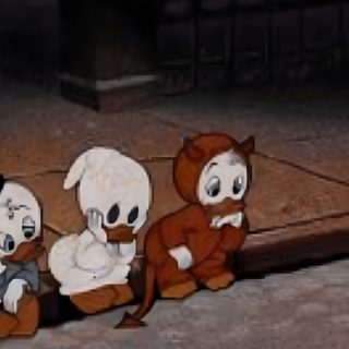 three cartoon characters sitting on the ground next to a pole Ducktales Ghosts Of Halloween Ipad Aesthetic Halloween, Ipad Spooky, Spooky Halloween Computer, dark slate gray