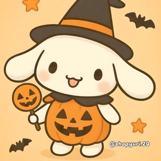 a cartoon bunny holding a jack o lantern Happy Halloween Cinnamoroll Halloween Cute Halloween Drawings, Hello Kitty Rooms, Halloween Drawings, khaki