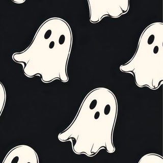 a black and white background with ghost heads Lock Screen Halloween Ghost, black