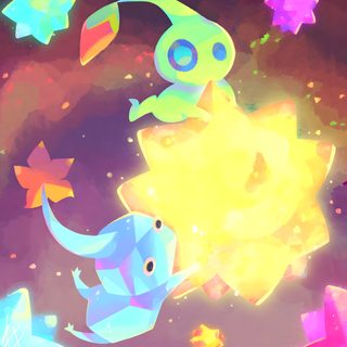an image of two animals in the air with stars around them on a colorful background Pikmin Halloween Pikmin Christmas, Glowing Pikmin, Pikmin Halloween, Glow Pikmin, rosy brown