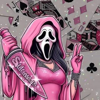 a woman in pink is wearing a skeleton mask and holding up her hand with the word boo Halloween Baddie Cute Screen Savers, Glitter Phone, Pink Hello Kitty, Halloween Cute, Diy Drawing Books, gray