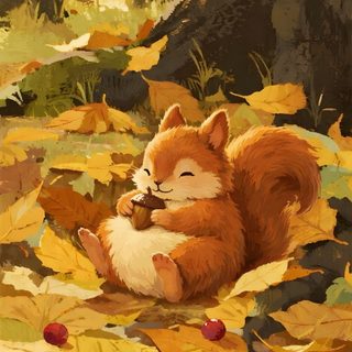 a painting of a squirrel sitting in the leaves Squirrel Halloween Squirrel Illustration, Environment Sketch, Disney Paintings, Squirrel Art, sienna