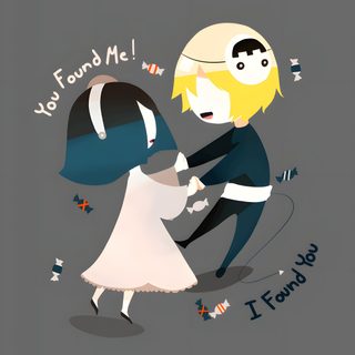 a man and woman dancing together with the caption you found me i found you Missing Halloween Cute Bendy Gif, Missing Halloween Art, Missing Halloween Animation, Ghost Dad Gif, dim gray