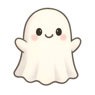 a white ghost with black eyes and pink cheeks Baby Halloween Simple Ghost, Silly Ghost Doodle, Cute Kawaii Things To Draw, Small Cute Ghost, white