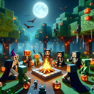 an animated halloween scene with pumpkins, ghostes and other decorations in the background Halloween Roblox Halloween Cards Handmade, Halloween Games, Halloween, dark slate gray