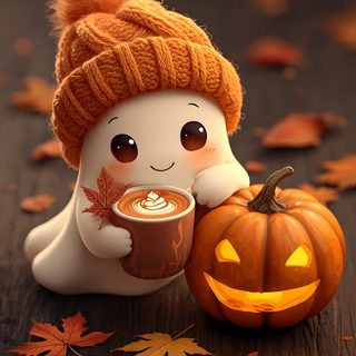 Happy Halloweeen, Halloween Image, Halloween Pics, Dark Fall Aesthetic Wallpaper Iphone, Cute Halloween Greetings, Happy Halloween Images Funny, Halloween Images Cute, Cute Happy Halloween Images, Cute Little Ghost Cute Halloween Coffee Happy Halloweeen, Halloween Image, Halloween Pics, saddle brown