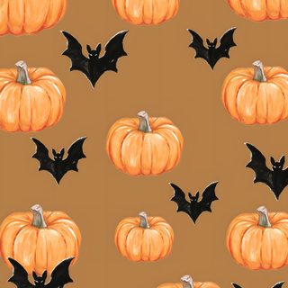 pumpkins and bats on a brown background Halloween Pumpkin Bat peru