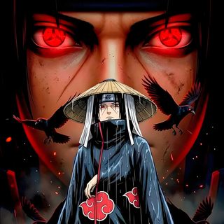 an anime character with red eyes and black hair, standing in front of a dark background Itachi Uchiha Halloween Uchiha Sharingan, Sharingan, Naruto Uzumaki Art, Harley Quinn Art, Lit, Naruto, black