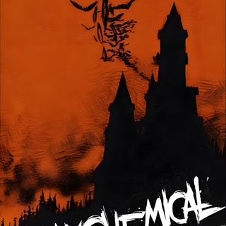 an orange and black poster with the words my chemical romance on it Mcr Halloween saddle brown