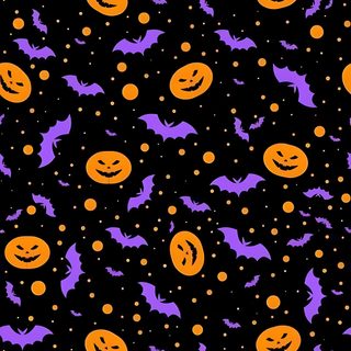 halloween pumpkins and bats on a black background with orange polka dotes in the center Purple And Orange Halloween Halloween Iphone Backgrounds, Halloween Backgrounds, Cheetah Print, black