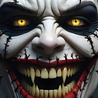 an evil clown with yellow eyes and fangs Halloween Face Skull Iphone, Beautiful Sunset Pictures, The Joker Illustration, Clown Horror, dark slate gray