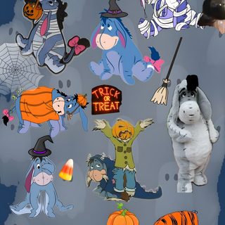 an image of halloween stickers on the back of a cell phone with ghost, pumpkins and cats Eeyore Halloween Halloween, Iphone Disney, Iphone, slate gray