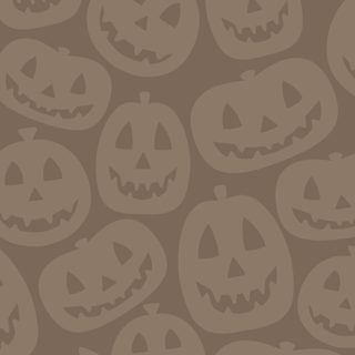 a lot of jack o lantern pumpkins on a brown background seamless wallpaper Simplistic Halloween gray