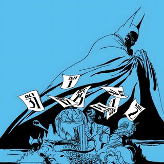 a blue and black poster with an image of a man in a cape on top of a Batman The Long Halloween 2 The Long Halloween Art, Batman The Long Halloween Comic Art, Batman The Long Halloween Comic Cover, medium turquoise
