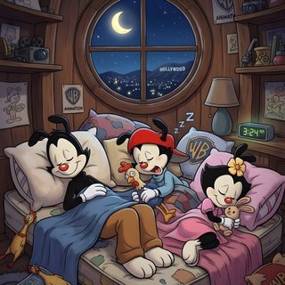 an image of mickey and minnie mouses sleeping in their bed at the same time Halloween Animaniacs Dollar Bill, Animaniacs, Animaniacs Pfp, Best Friends Forever, dark slate gray