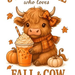 a cow with a scarf holding a cup of coffee and pumpkins in front of it Cute Halloween Highland Cow Fall Cow Background, Halloween Cow, Cow Thanksgiving, Cute Halloween Cow, snow