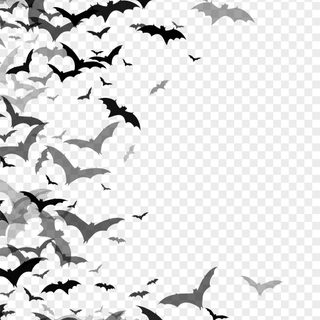 black and white bats flying in the sky with transparent background, hd png clipart Halloween Bats Flying Swarm Of Bats Png Clipart, White Bats On Black Background, White Bat Transparent Background, white smoke