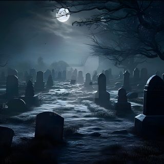 a cemetery at night with the moon in the sky Halloween Graveyard 1024 X 576 Youtube Banner Scary, Graveyard Hd, Horror Bg, Moonlit Graveyard, black