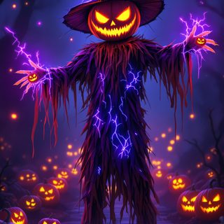 a scary scarecrow in a witches costume with her arms out and glowing pumpkins all around Zedge Halloween Halloween Image, Halloween Backgrounds Scary, Halloween Android, Cool Halloween, midnight blue