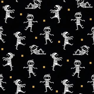 a black and white pattern with small figures on it Halloween Mummies Spooky Halloween Pattern, Spooky Pattern, Spooky Pattern Background, black