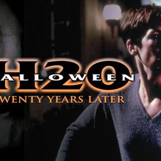 a person with a creepy face and the words h20 twenty years later on it Halloween H20 Halloween H20, The Boogeyman, Horror Movies, The Twenties, Halloween, black