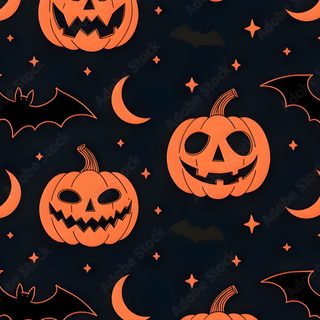 halloween pumpkins with bats and stars on a black background for wallpaper or backdrop Halloween Pumpkin Bat black