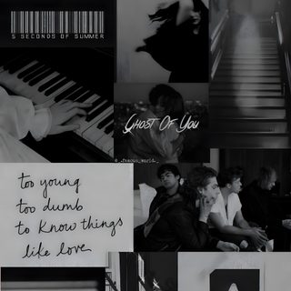 black and white collage with images of people, music instruments, and words written on them 5sos Halloween 5sos, Ghost Of You, Bad Boy Aesthetic, Aesthetic Collage, Iphone Cute, dark slate gray