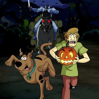 a man holding a pumpkin next to a dog on a leash in front of a full moon Scooby Doo Halloween Laptop Scooby Doo Scariest Episode, Scooby Doo Scary Episodes, Scooby Doo Scary Movie, black