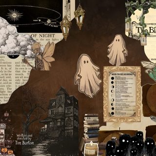 a collage of halloween related items including pumpkins and ghost Halloween Spooky Grunge Custom Dark Academia Ipad, Spooky Laptop, Whimsical Computer, dark olive green