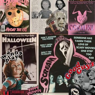 an assortment of posters and flyers from the 80s's to present as wallpaper Halloween Movies Halloween, Backgrounds Scary Movie, Horror Movie Iphone, Kids Playing, dark olive green