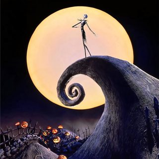 jack skellingy standing on top of a hill with pumpkins in the air Halloween Jack Skeleton Marshmello, Nightmare Before Christmas, Halloween Iphone Backgrounds, black