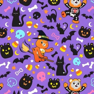 Halloween Care Bear medium purple