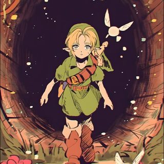 the legend of zelda is standing in front of a tunnel with birds flying around Halloween Zelda Zelda Animated, Zelda Live, Legend Of Zelda Live, Legend Of Zelda Animation, saddle brown