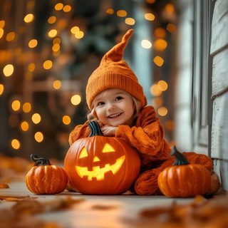 a little boy sitting on the ground holding a jack - o'- lantern Baby Halloween Newborn Halloween Background, Baby Halloween Photoshoot Ideas, Halloween Baby Photoshoot Ideas, saddle brown