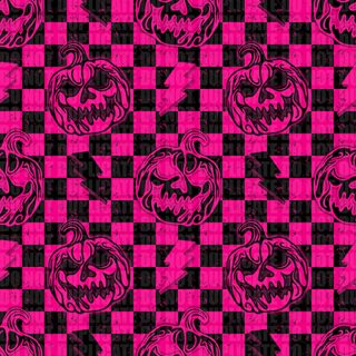 a pink and black checkered background with pumpkins Halloween Plaid Pink Custom Retro Waves, Pink And Black Halloween Background, Jack O, brown