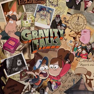a collage of cartoon characters with words and pictures on them that say,'mystery shack Gravity Falls Halloween Gravity Falls Characters, Gravity Falls Bill Cipher, Gravity Falls Dipper, dim gray