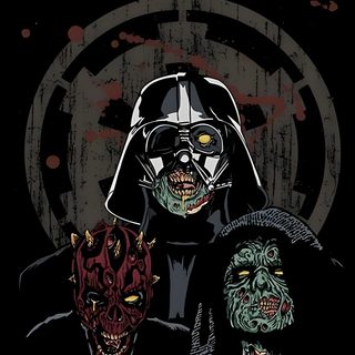 the dark side wallpaper with three characters Star Wars Halloween Star Wars Horror, Star Wars Zombies Art, Star Wars Horror Art, Zombie Darth Vader, black