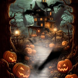 an image of a halloween scene with pumpkins Halloween Home Happy Halloween Ideas, Halloween Fon, Happy Halowen, Halloween Coming, dark olive green