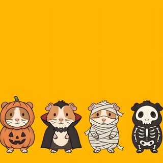 three hamsters dressed up in halloween costumes Halloween Guinea Pig orange