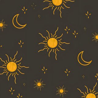 the sun, moon and stars are drawn in yellow on a black background with white dots Halloween Sun Pattern Moon And Sun Iphone, Sun Phone, Sun And Moon Phone Background, dark slate gray
