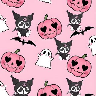 a pink background with lots of halloween pumpkins and bats Halloween Cute Kuromi Halloween Witchy, Kindle Paperwhite Case, Hello Kitty Iphone, For Your Phone, pink
