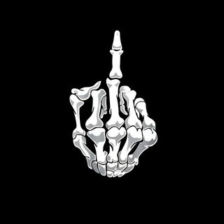 a white skeleton is shown against a black background Halloween Middle Finger black