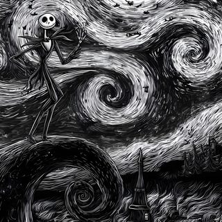 a black and white drawing of a skeleton in the sky Halloween Iphone Aesthetic Black And White Tim Burton Ipad, Halloween Spooky, Dark Fall Aesthetic, dark slate gray