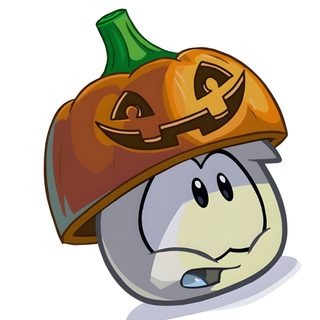 a cartoon pumpkin with a jack - o'- lantern hat on top of it Club Penguin Halloween Club Penguin Orange, Orange Club Penguin, Puffin Club Penguin, white