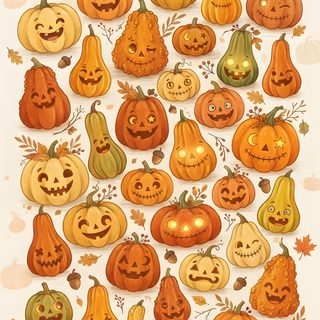 pumpkins and gourds are arranged on a white background Halloween Pumpkins Non Traditional sandy brown
